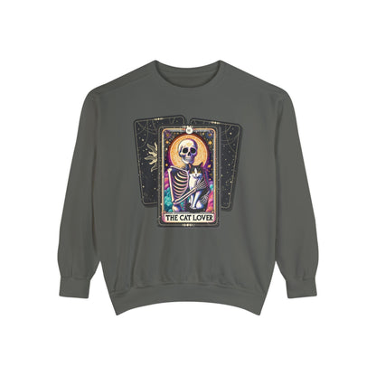 The Cat Lover Tarot Card Skeleton Sweatshirt Sweatshirt Pepper / S