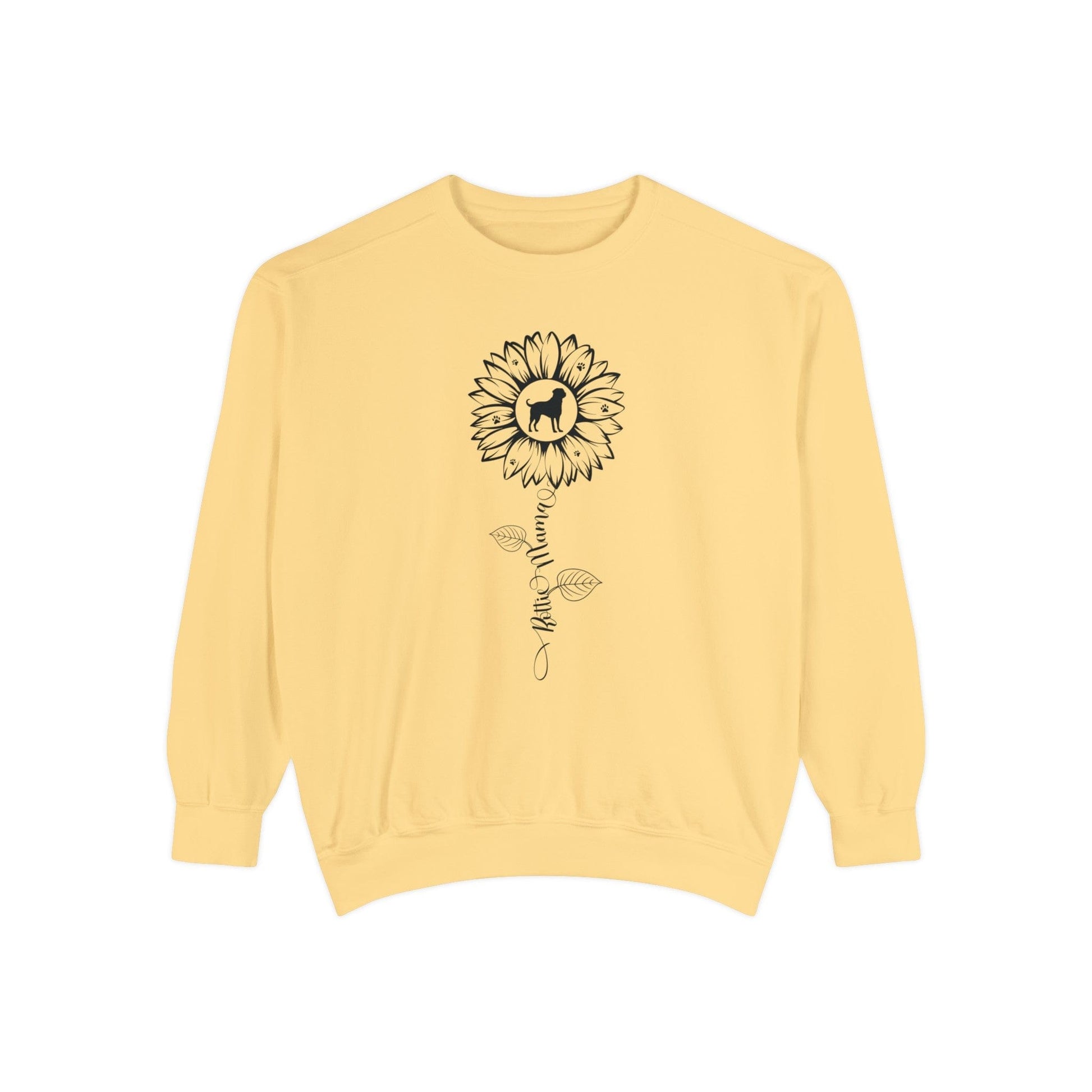 Rottie Mama Sunflower Sweatshirt Sweatshirt Butter / S