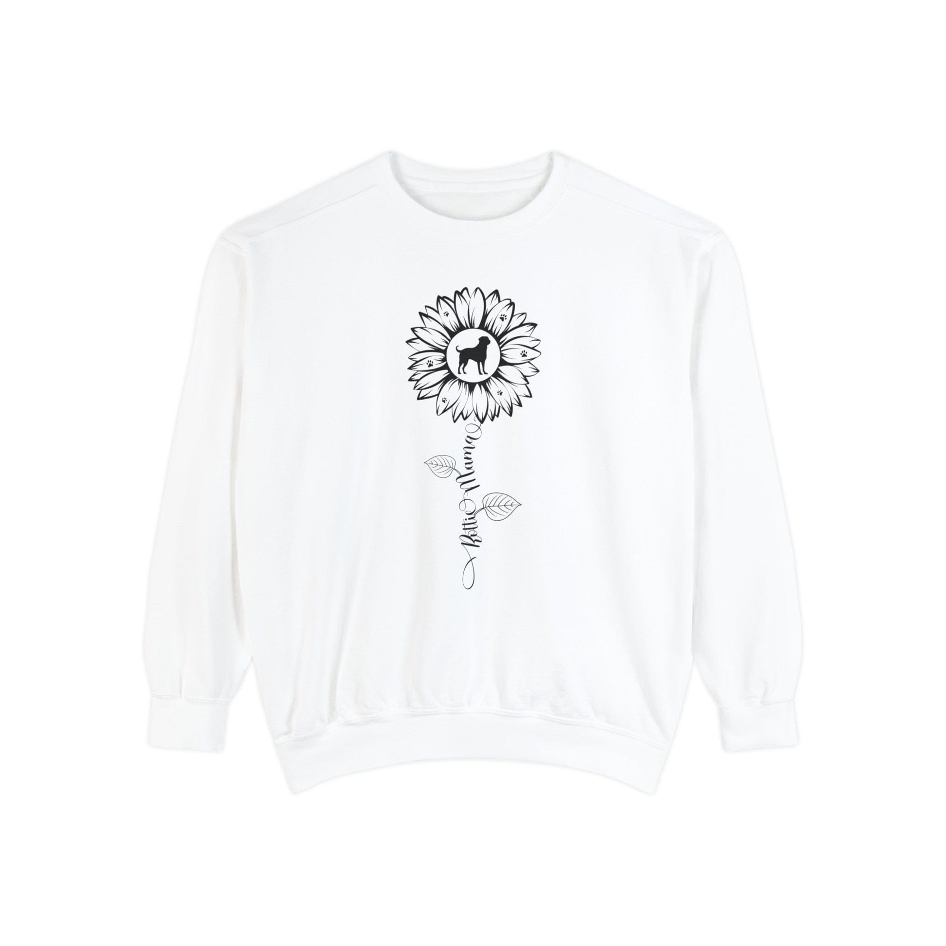 Rottie Mama Sunflower Sweatshirt Sweatshirt White / S