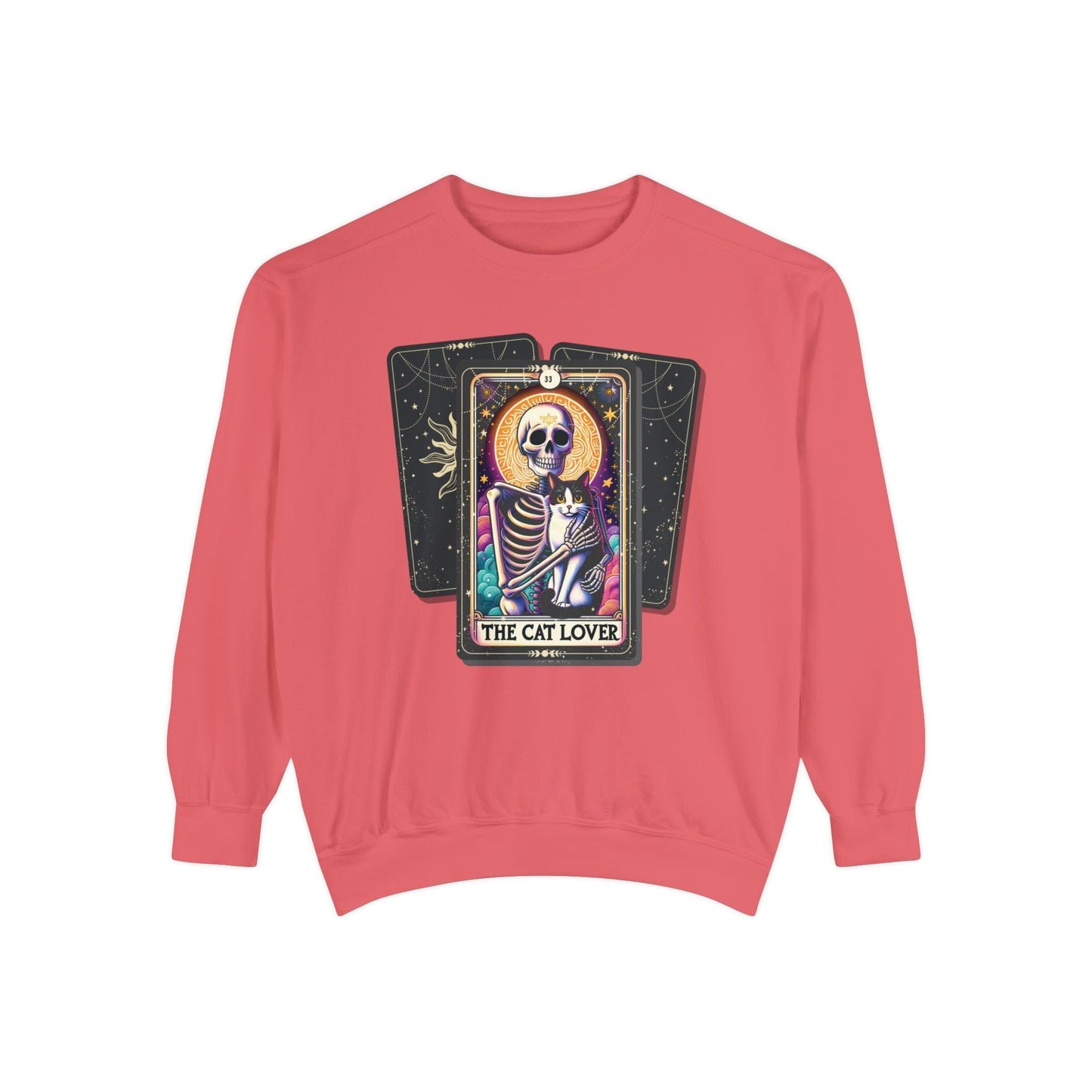 The Cat Lover Tarot Card Skeleton Sweatshirt Sweatshirt Watermelon / S