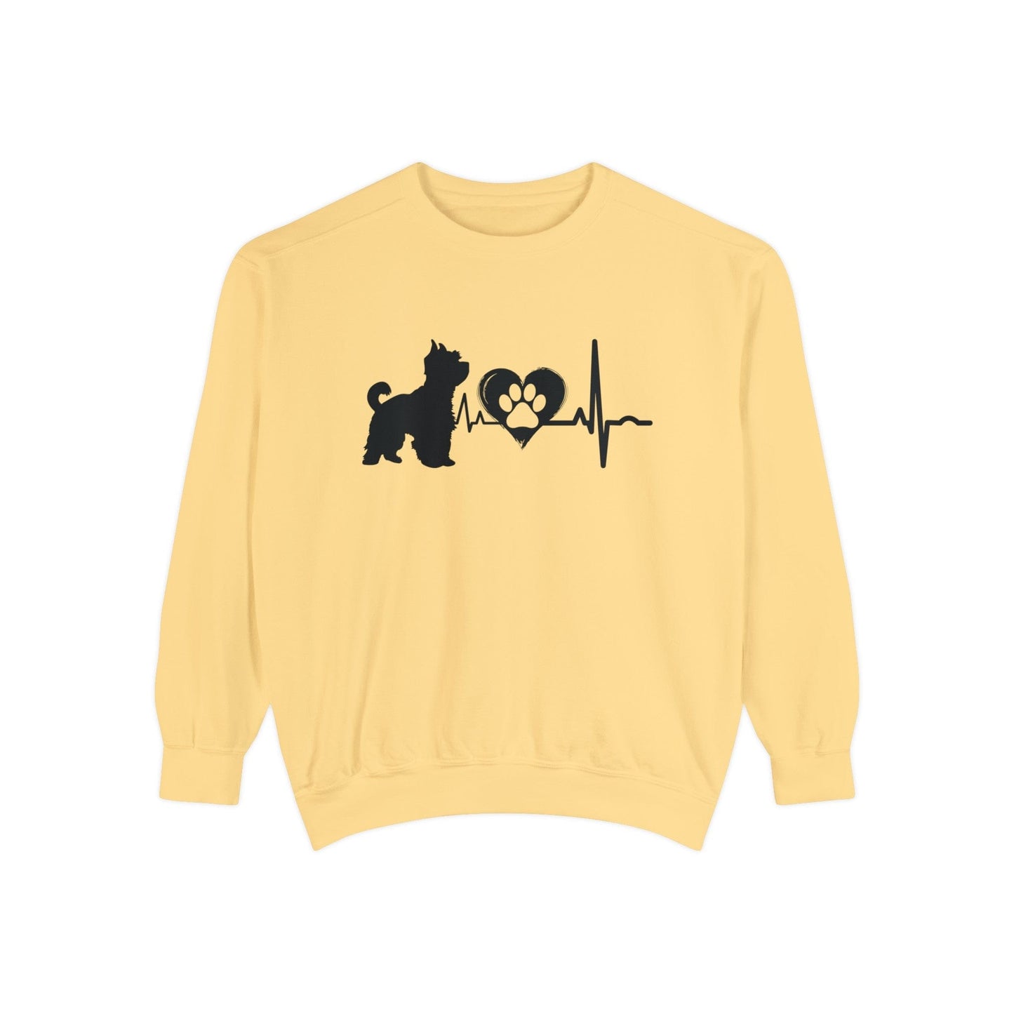 Yorkie Love Outline Graphic Sweatshirt Sweatshirt Butter / S