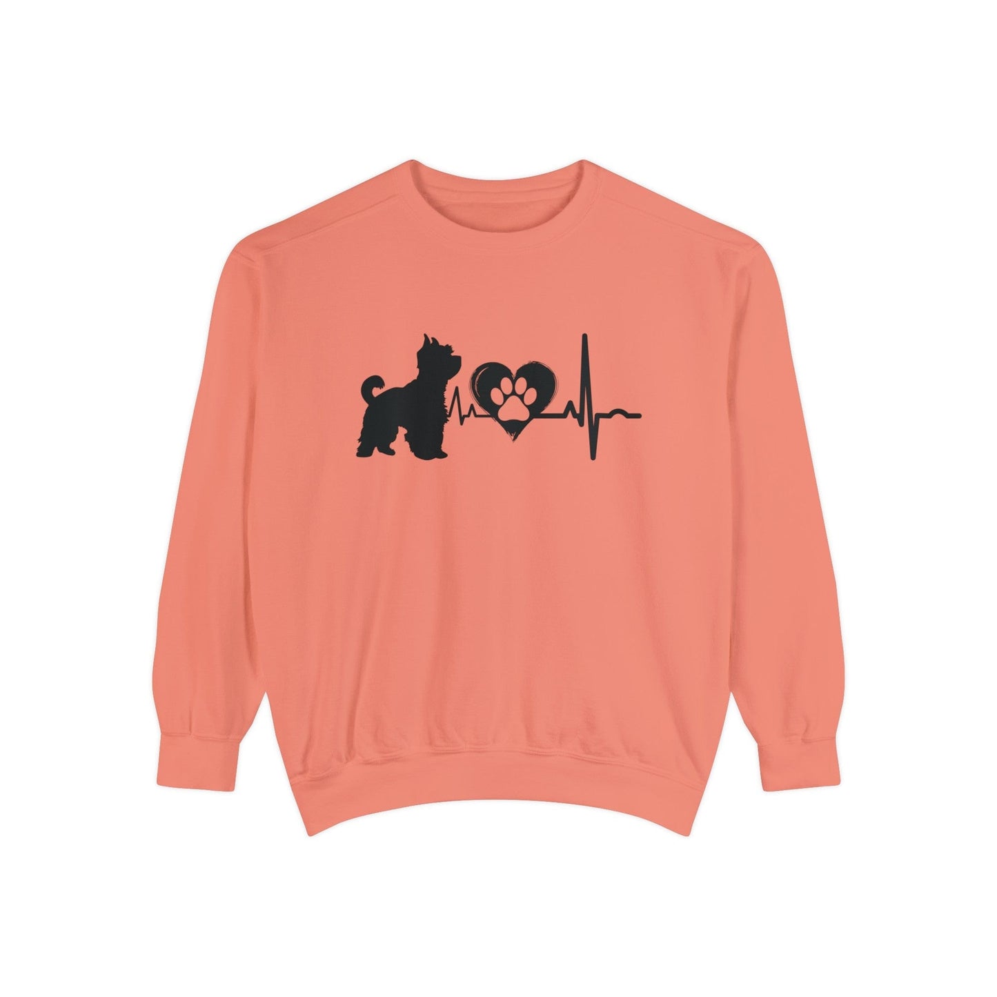 Yorkie Love Outline Graphic Sweatshirt Sweatshirt Terracotta / S