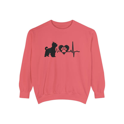 Yorkie Love Outline Graphic Sweatshirt Sweatshirt Watermelon / S