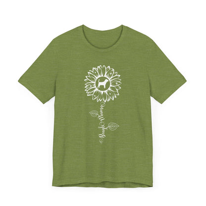 Beagle Mama Sunflower T-Shirt T-Shirt Heather Green / S