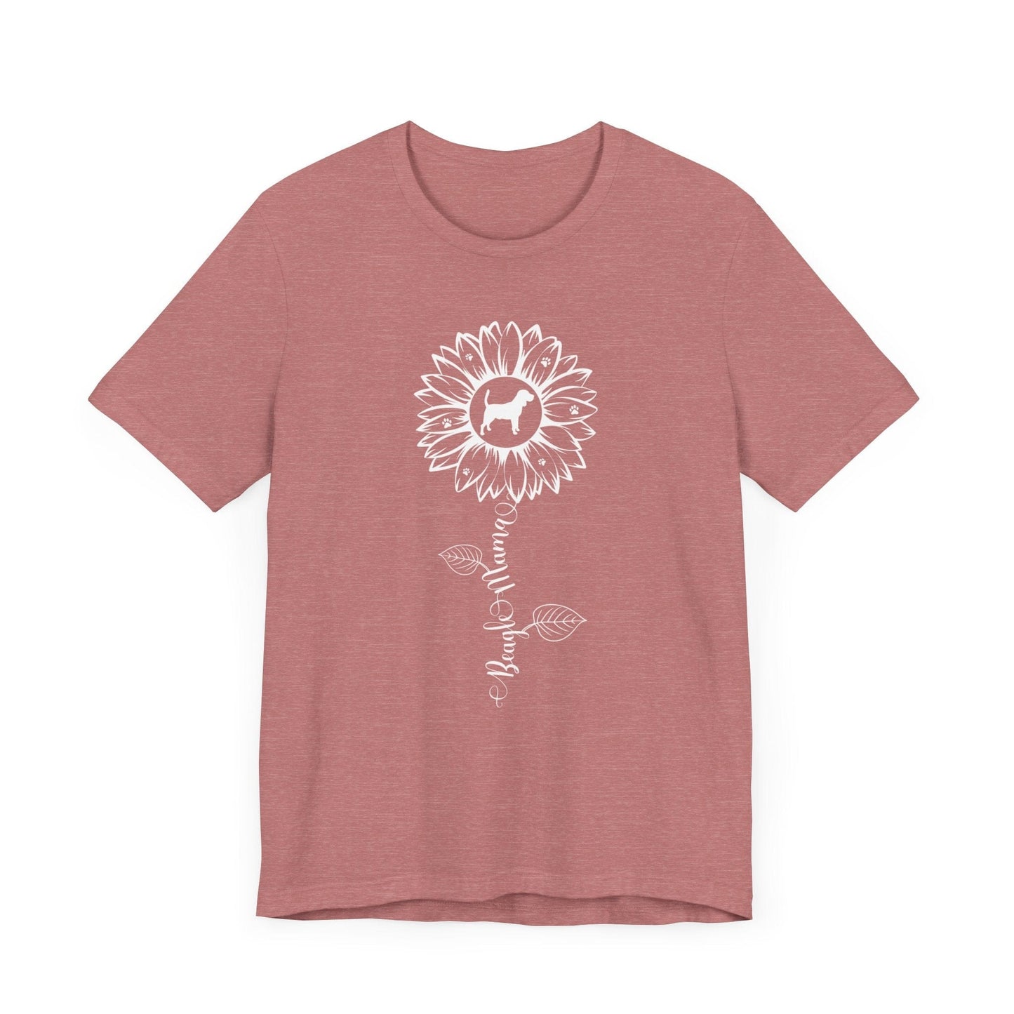 Beagle Mama Sunflower T-Shirt T-Shirt Heather Mauve / S