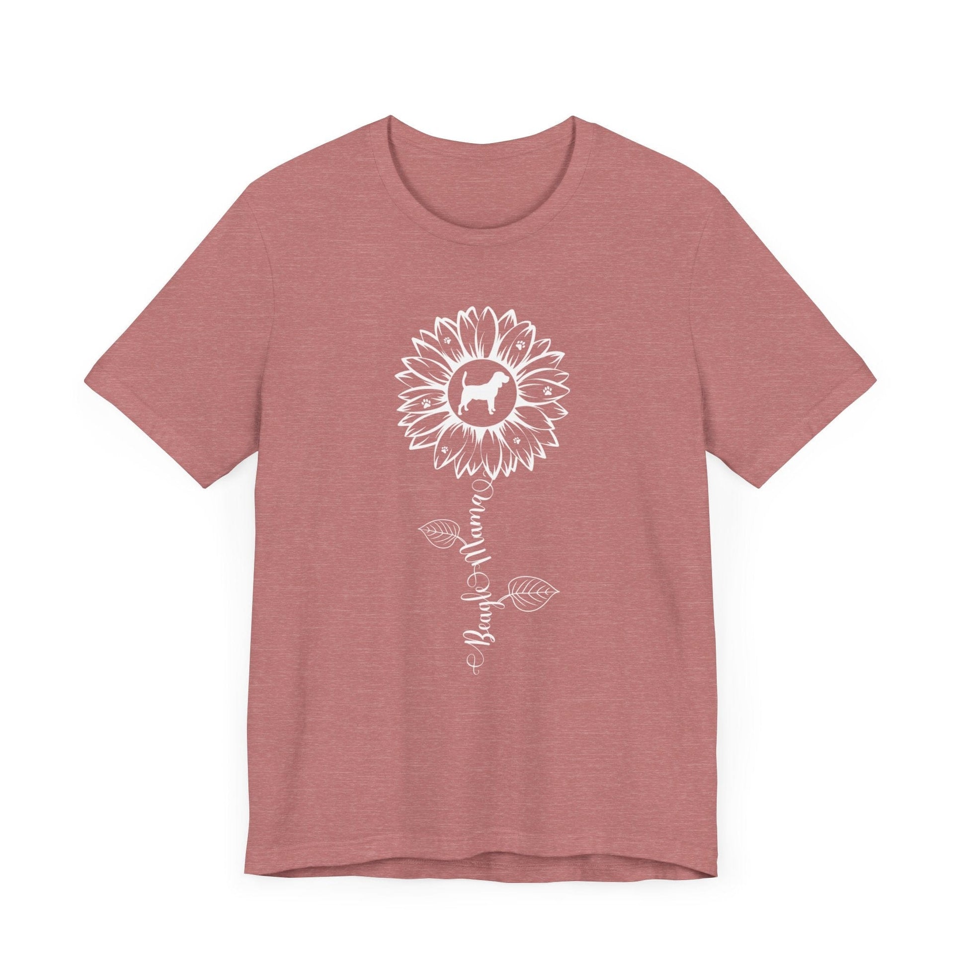 Beagle Mama Sunflower T-Shirt T-Shirt Heather Mauve / S