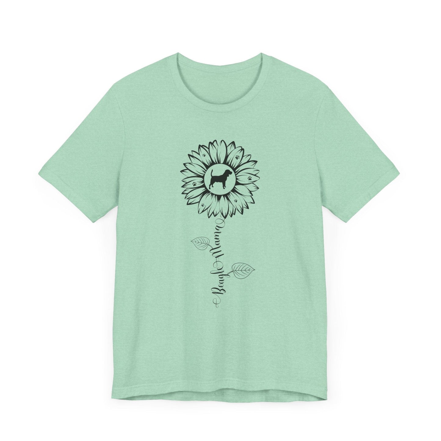 Beagle Mama Sunflower T-Shirt T-Shirt Heather Mint / S