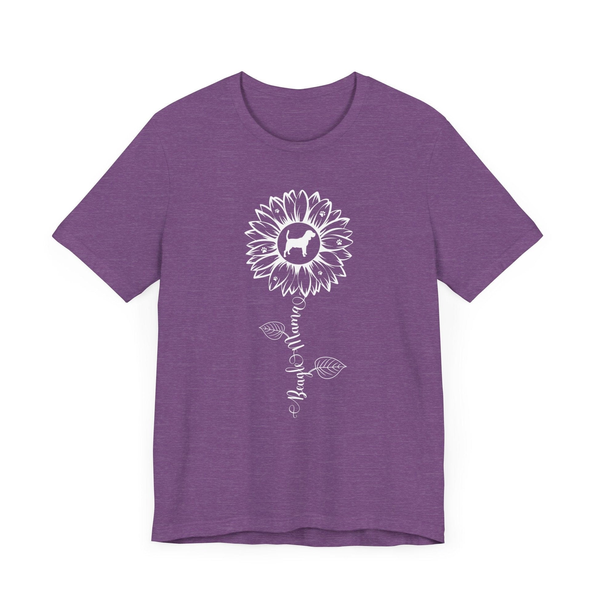 Beagle Mama Sunflower T-Shirt T-Shirt Heather Team Purple / S