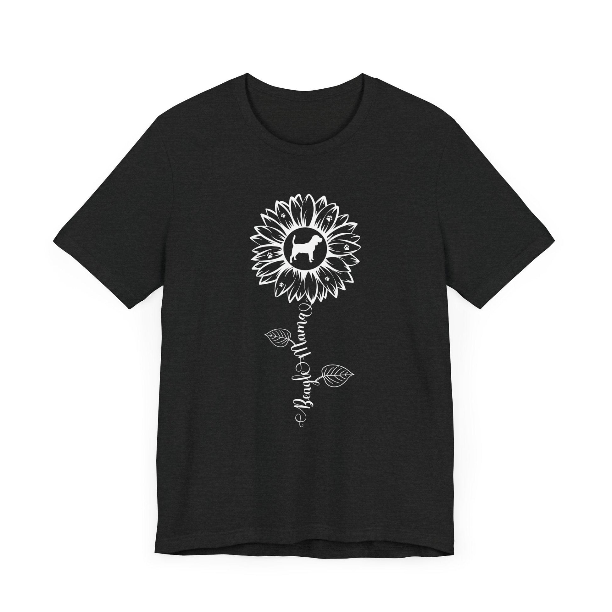 Beagle Mama Sunflower T-Shirt T-Shirt Solid Black Blend / S