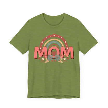 Boho Floral Mom Jersey Short Sleeve Tee T-Shirt Heather Green / S