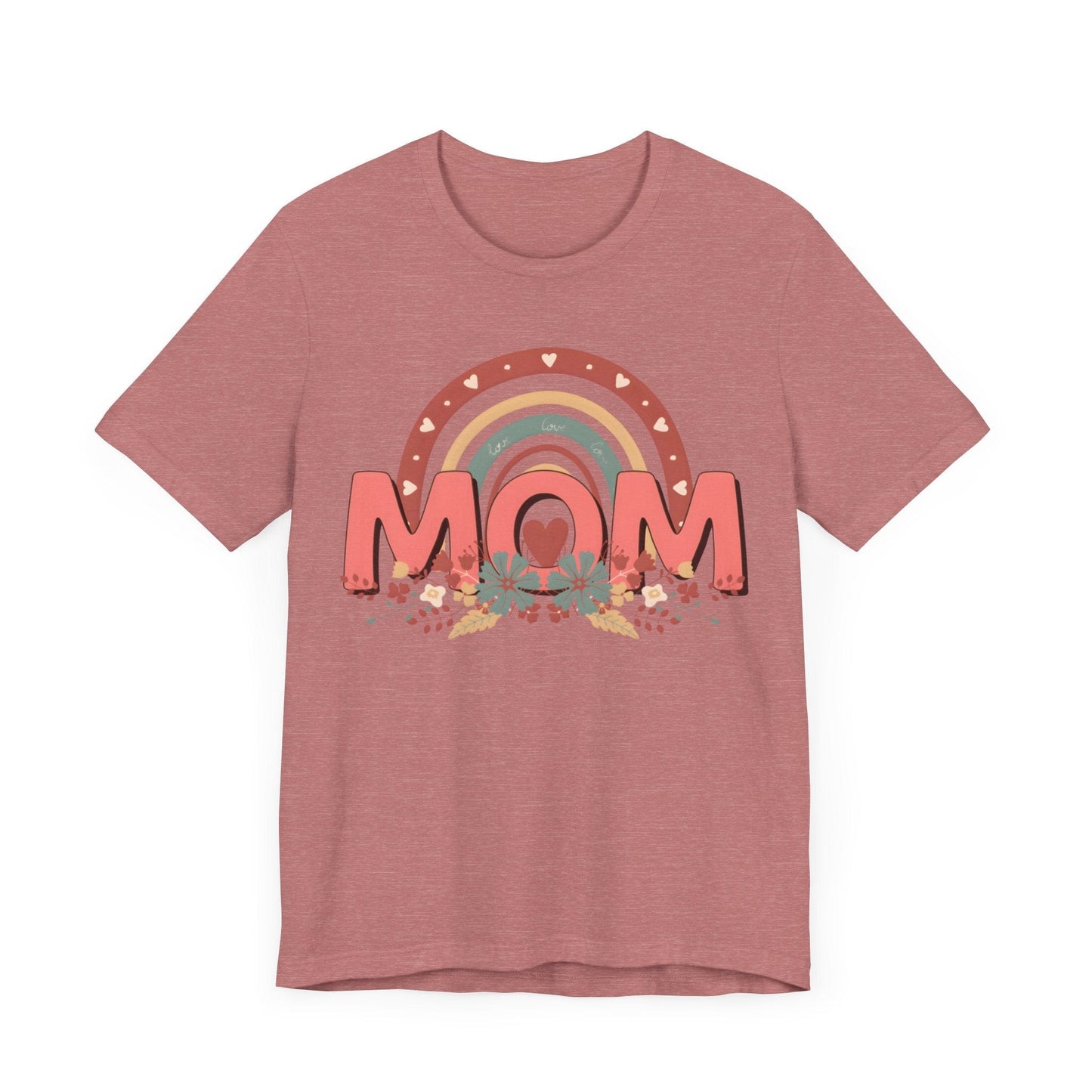 Boho Floral Mom Jersey Short Sleeve Tee T-Shirt Heather Mauve / S