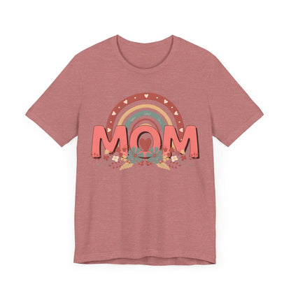 Boho Floral Mom Jersey Short Sleeve Tee T-Shirt Heather Mauve / S