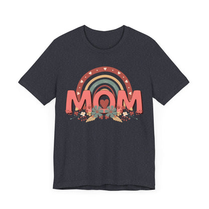 Boho Floral Mom Jersey Short Sleeve Tee T-Shirt Heather Navy / S