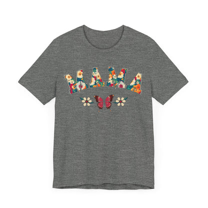 Floral Pattern Mama Jersey Short Sleeve Tee T-Shirt Deep Heather / S