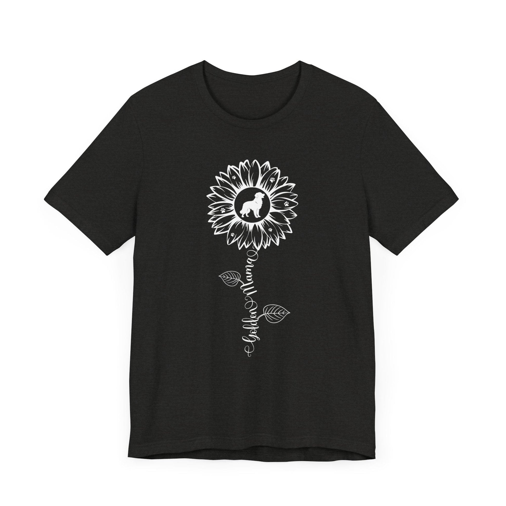 Golden Mama Sunflower T-Shirt T-Shirt Black Heather / S