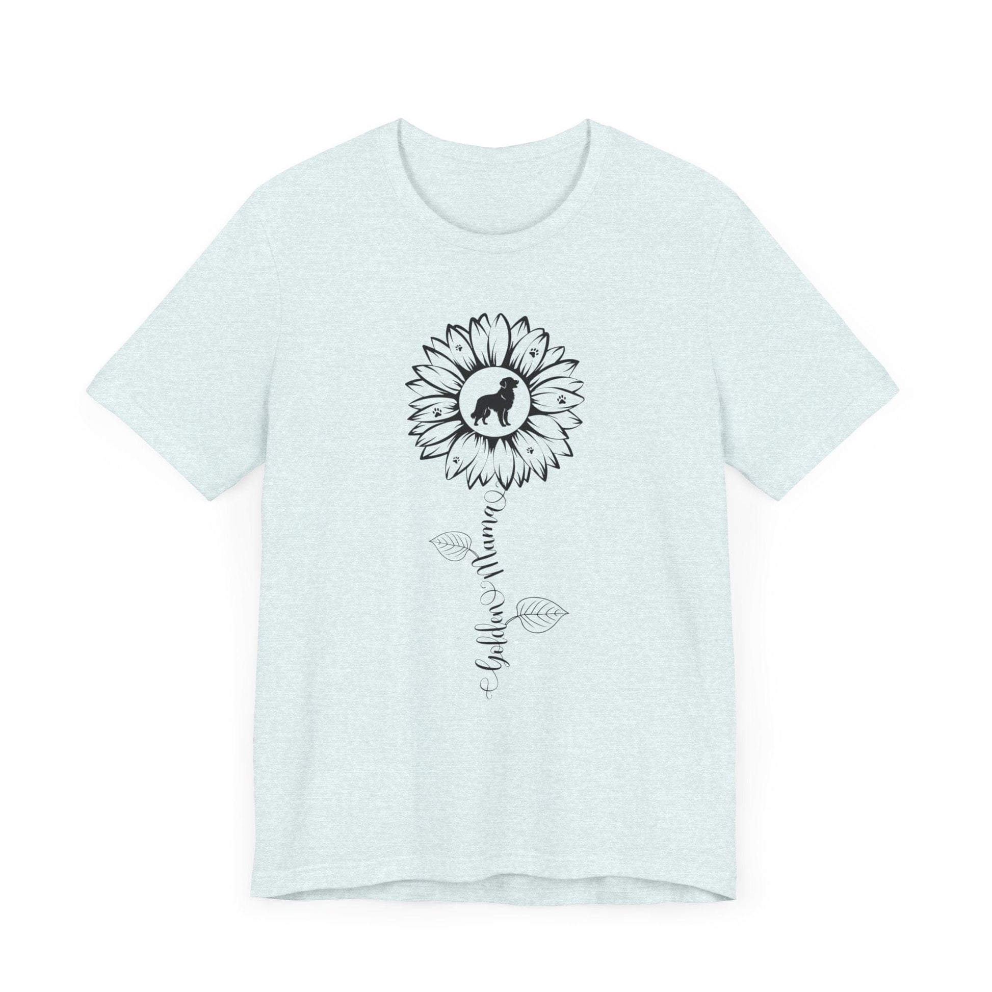 Golden Mama Sunflower T-Shirt T-Shirt Heather Ice Blue / S