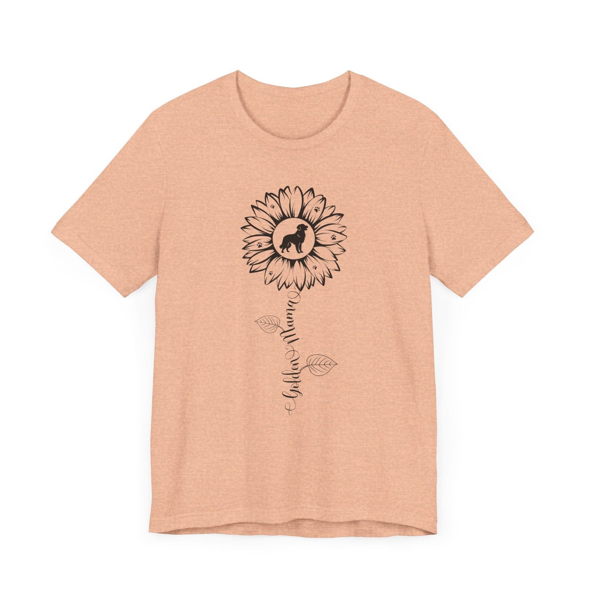 Golden Mama Sunflower T-Shirt T-Shirt Heather Peach / S