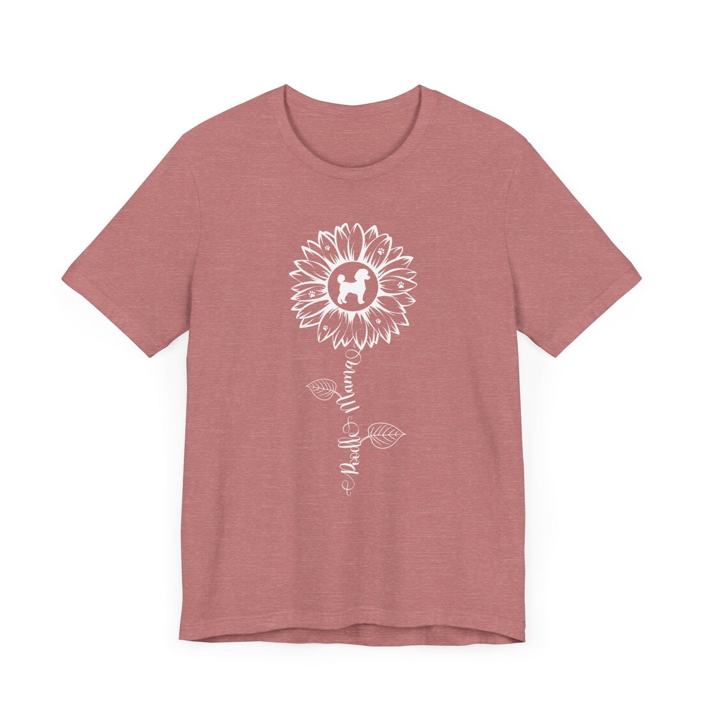 Poodle Mama Sunflower T-Shirt T-Shirt Heather Mauve / S