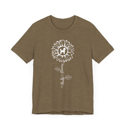 Poodle Mama Sunflower T-Shirt T-Shirt Heather Olive / S