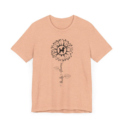 Poodle Mama Sunflower T-Shirt T-Shirt Heather Peach / S